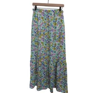Resa Women Sz S Ditsy Floral Maxi Skirt Lightweight Boho Long Skirt